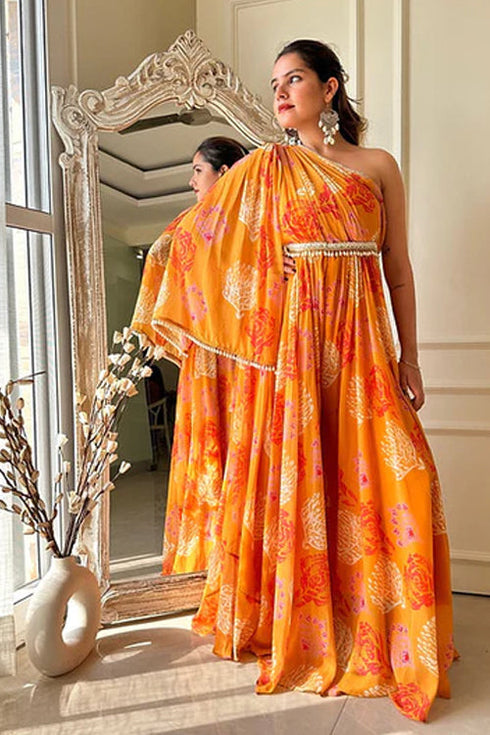 Mahira Yellow Fusion Flared Jumpsuit